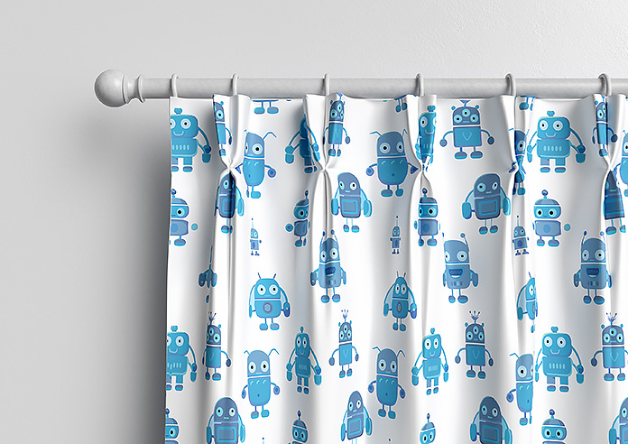 Robo Town, Bot Blue - Made to Measure Curtains - Image 10